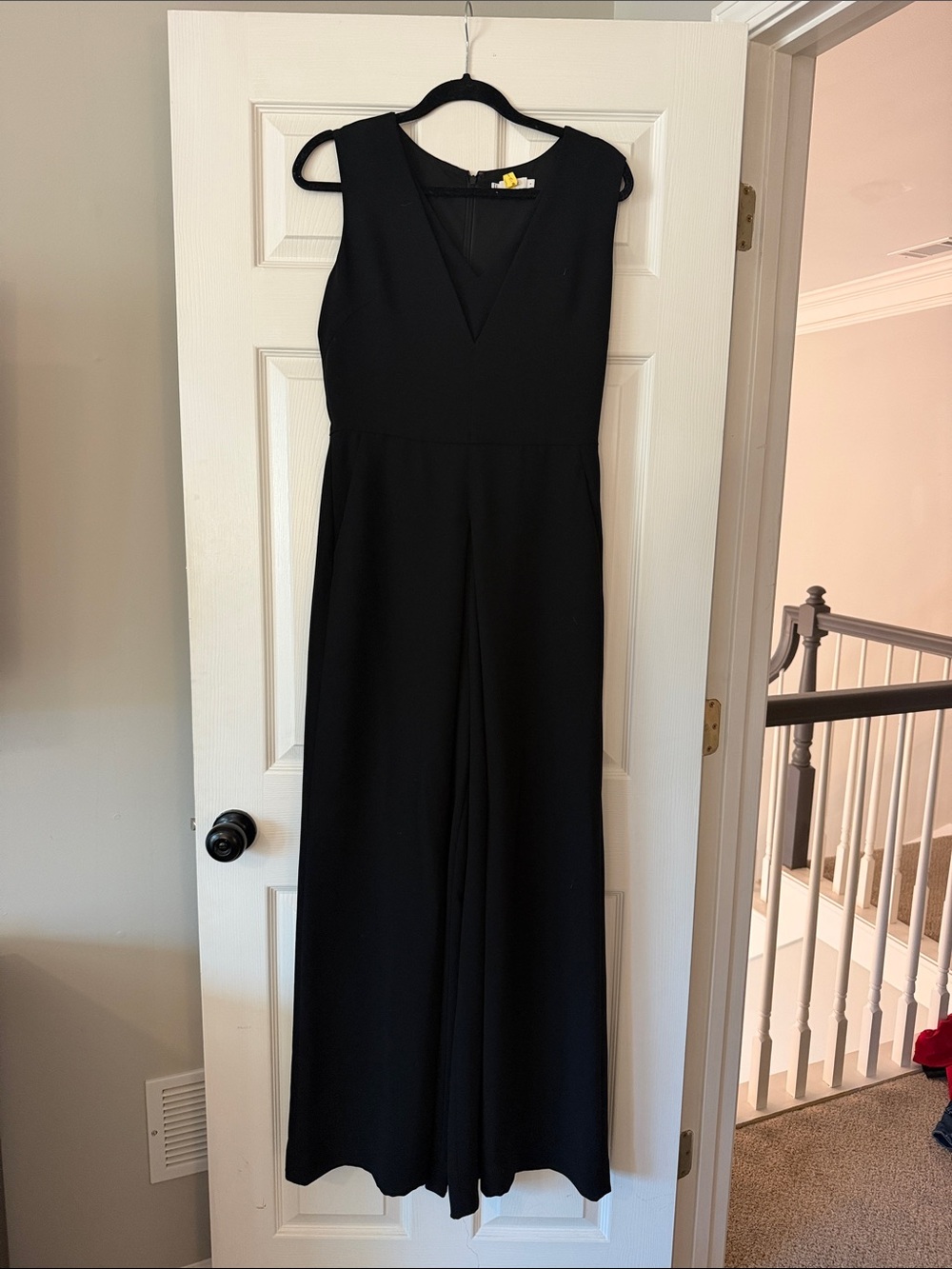 Vince Black Sleeveless V-Neck Jumpsuit Dress
